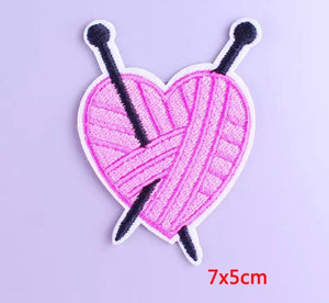 KNITTING LOVERS, Iron on Patch,Sew On, Embroidered Patches