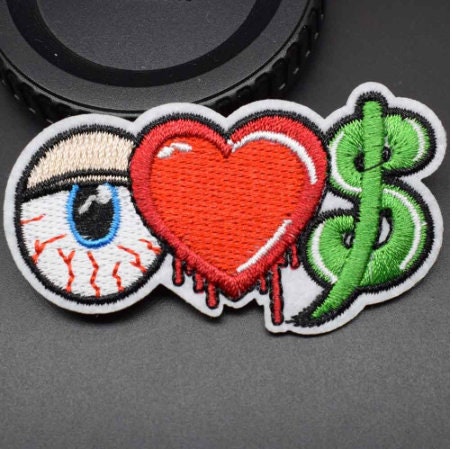 Eye Love Money, Iron on Patch,Sew On, Embroidered Patches