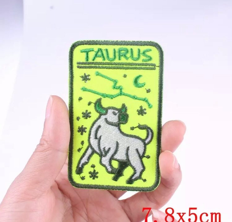 Zodiac TAURUS Iron on Patch,Sew On, Embroidered Patches