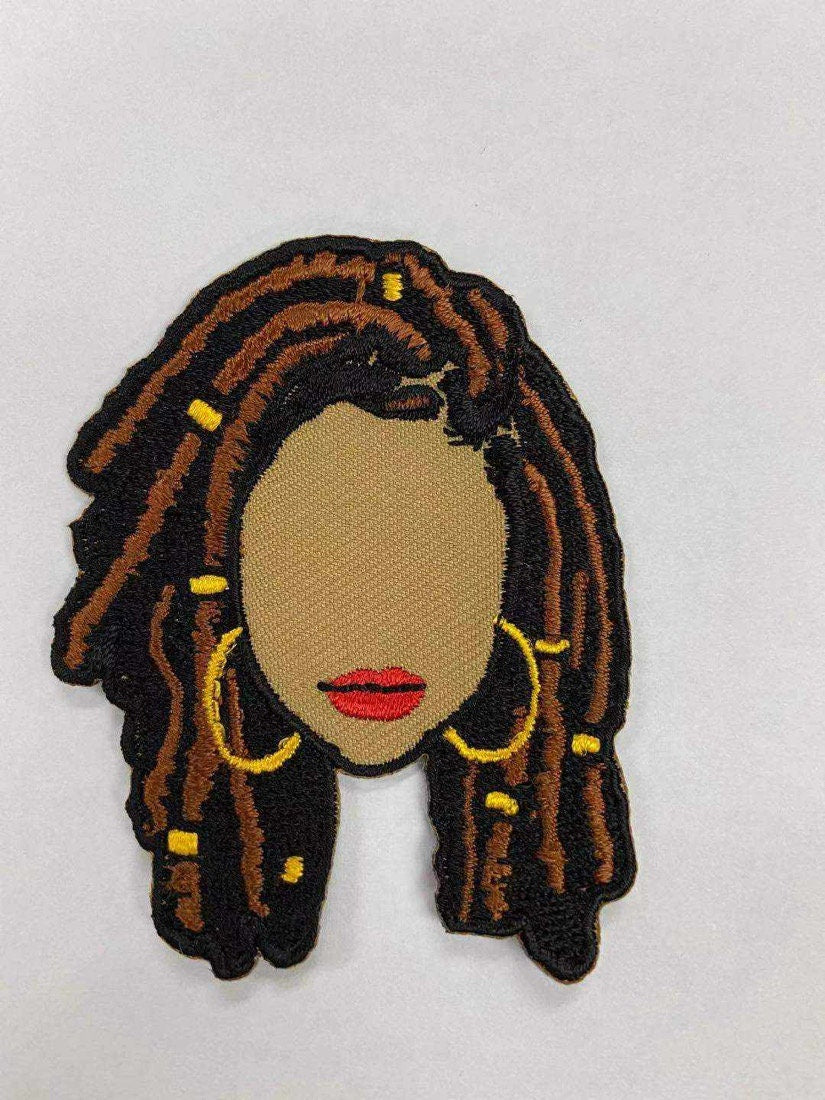 Loc'd Lady Iron on Patch, Locs, Loc Lover, Naturalista, Sew On, Embroidered Patches