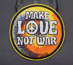 Make Love Not War, Iron on Patch,Sew On, Embroidered Patches