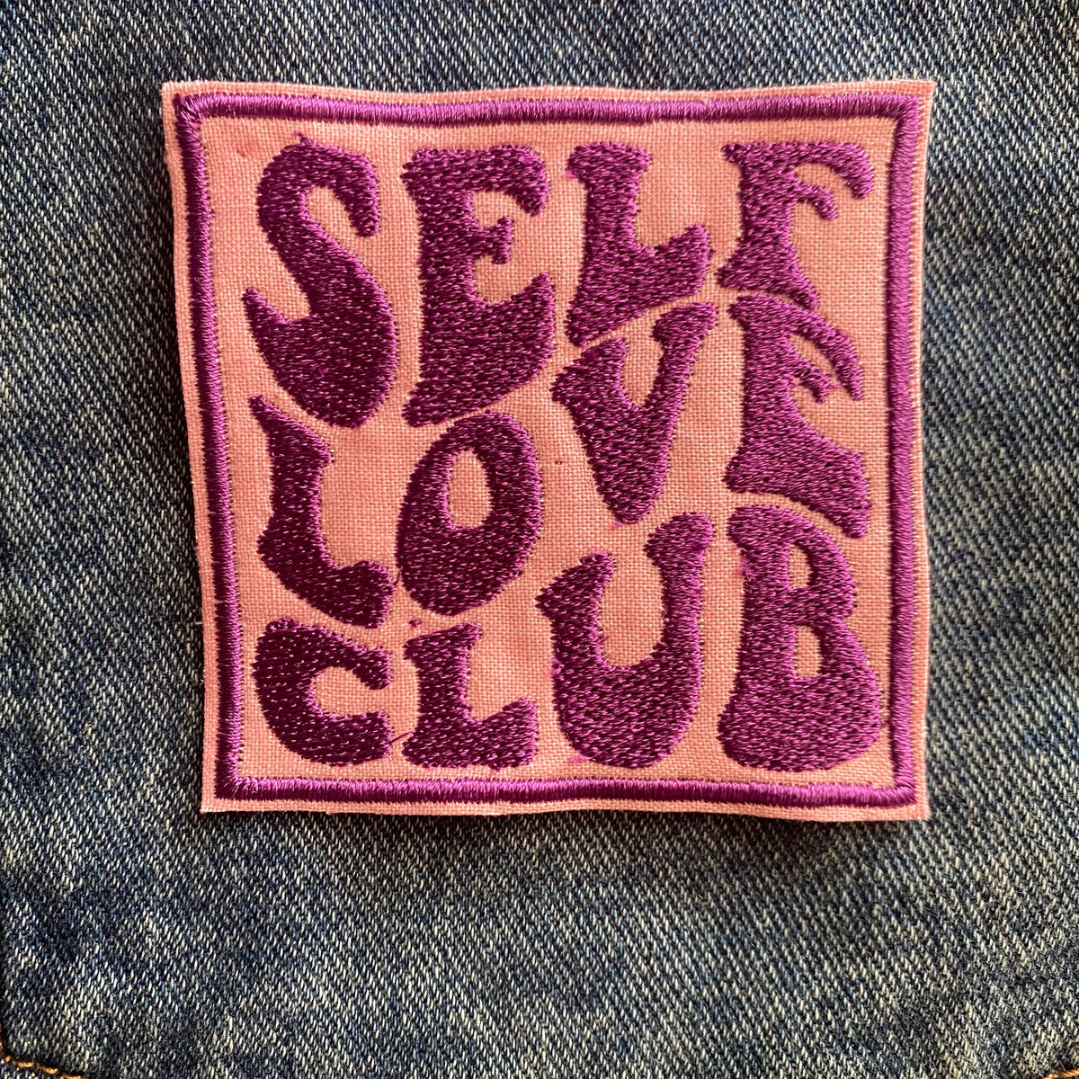 Self Love Club, Iron on Patch, Sew On, Embroidered Patches
