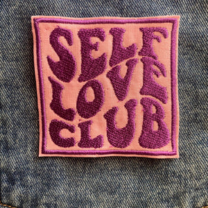 Self Love Club, Iron on Patch, Sew On, Embroidered Patches