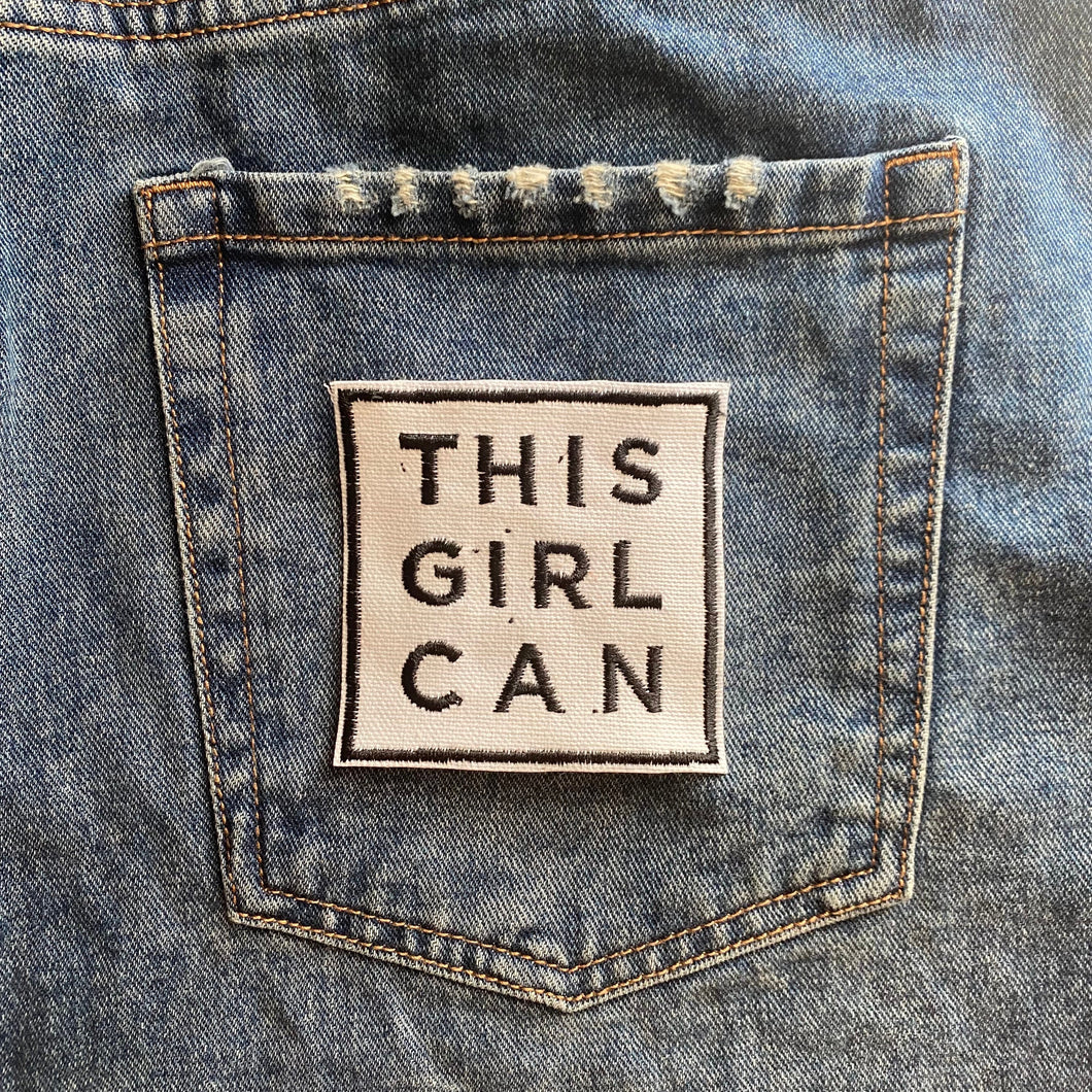 This Girl Can, Iron on Patch, Sew On, Embroidered Patches