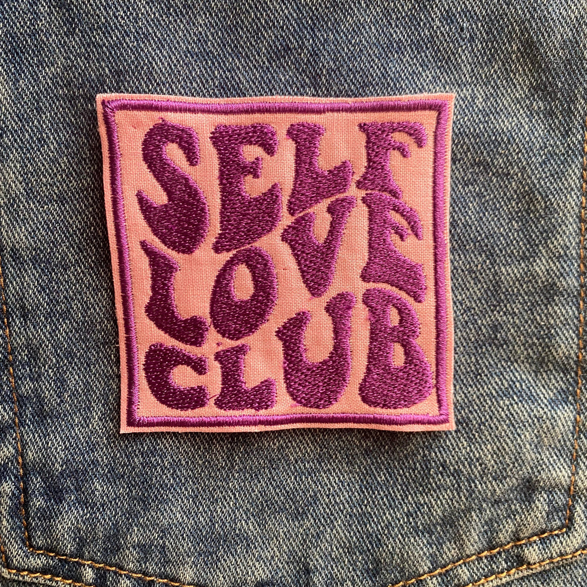 Self Love Club, Iron on Patch, Sew On, Embroidered Patches