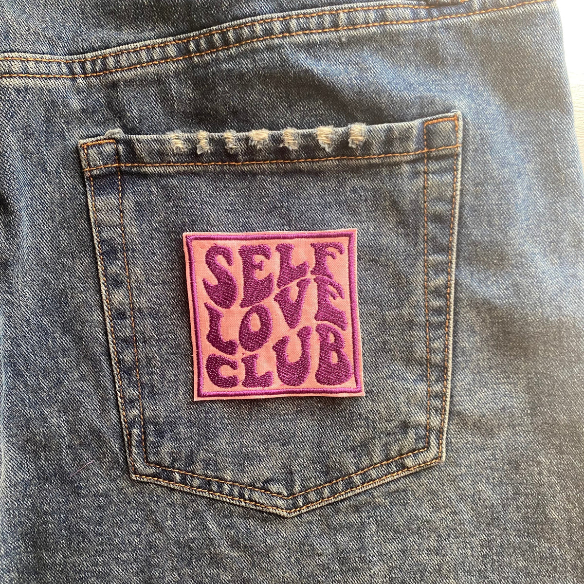 Self Love Club, Iron on Patch, Sew On, Embroidered Patches