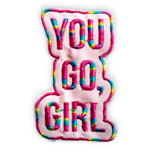 Load image into Gallery viewer, You Go Girl, Rainbow, Iron on Patch,Sew On, Embroidered Patches
