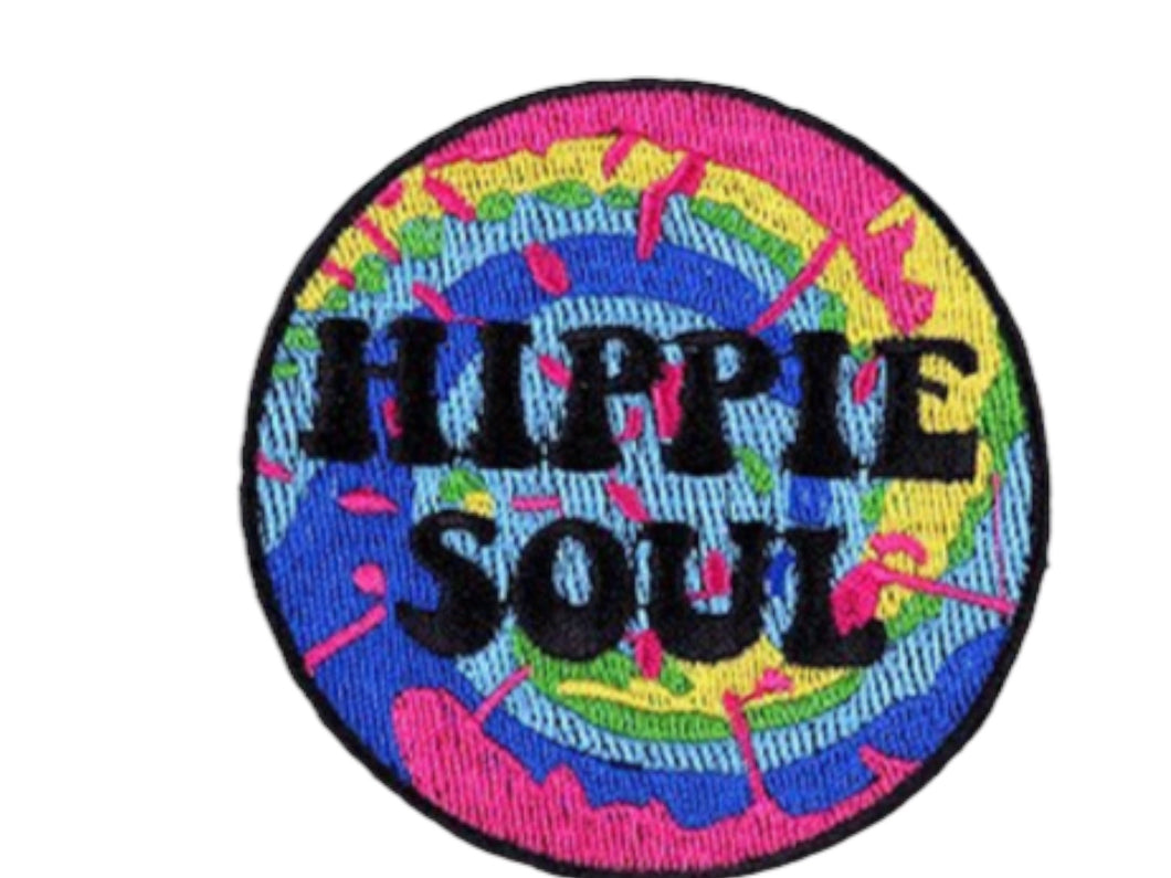 Hippie Soul Iron On Patch | Sew on Embroidered Patches | Aesthetic Patch for decorating | Fun Patch Badge for Crafting
