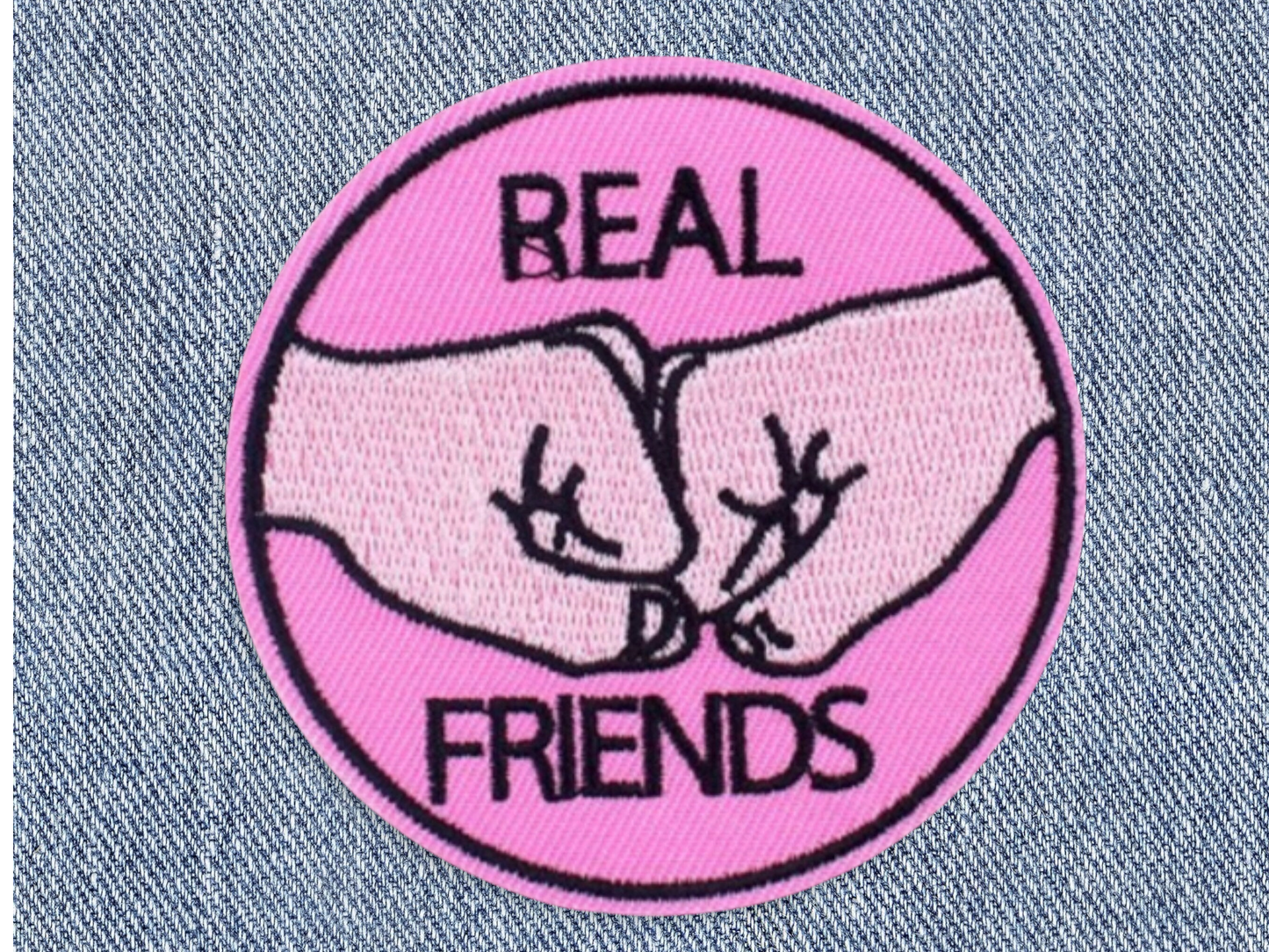 Real Friends Iron On Patch | Sew on Embroidered Patches | Aesthetic Patch for decorating | Fun Patch Badge for Crafting