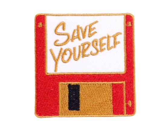 Save Yourself Retro Iron On Patch | Sew on Embroidered Patches | Aesthetic Patch for decorating | Fun Patch Badge for Crafting