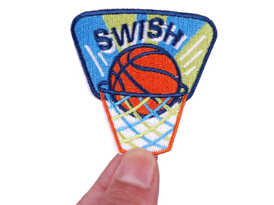 Swish Iron On Patch | Sew on Embroidered Patches | Aesthetic Patch for decorating | Fun Patch Badge for Crafting