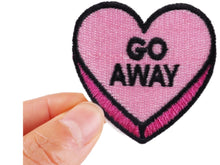 Load image into Gallery viewer, Go Away Iron On Patch | Sew on Embroidered Patches | Aesthetic Patch for decorating | Fun Patch Badge for Crafting
