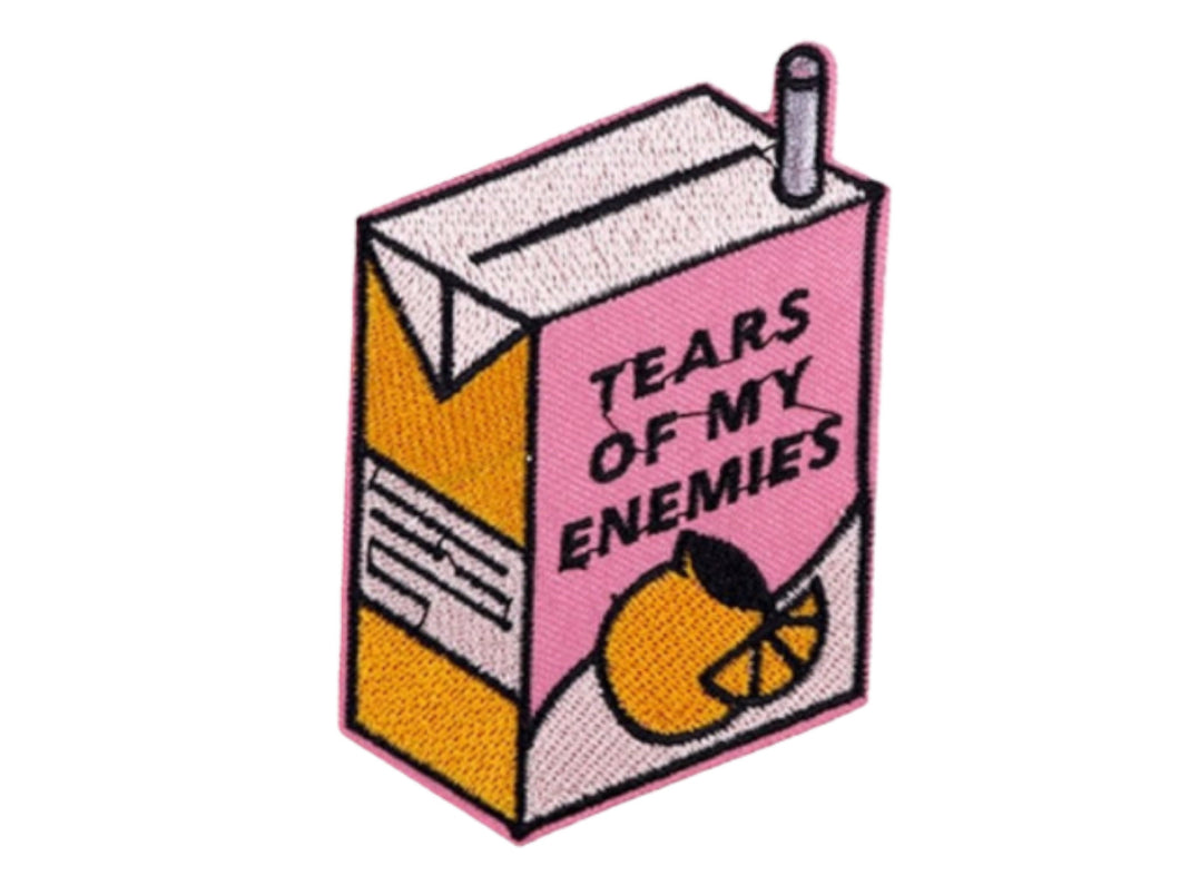 Tears Of My Enemies Iron On Patch | Sew on Embroidered Patches | Aesthetic Patch for decorating | Fun Patch Badge for Crafting