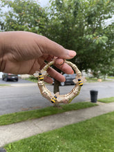 Load image into Gallery viewer, KimmyBee Bumble Bee Bamboo Statement Earrings
