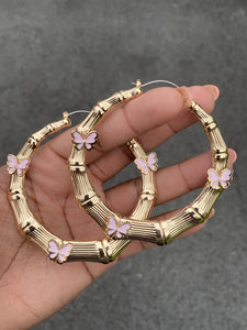 SuperFlyy Butterfly Bamboo Statement Earrings