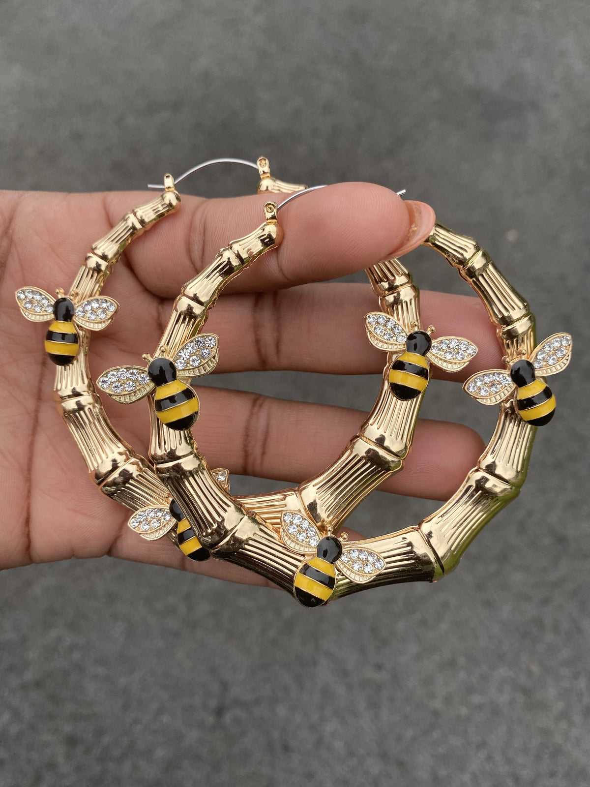 KimmyBee Bumble Bee Bamboo Statement Earrings