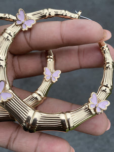 SuperFlyy Butterfly Bamboo Statement Earrings