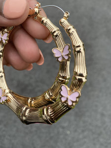 SuperFlyy Butterfly Bamboo Statement Earrings