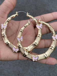 SuperFlyy Butterfly Bamboo Statement Earrings