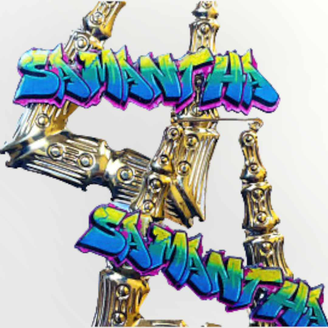 Custom Graffiti Retro Nameplate Bamboo Hoop Earrings