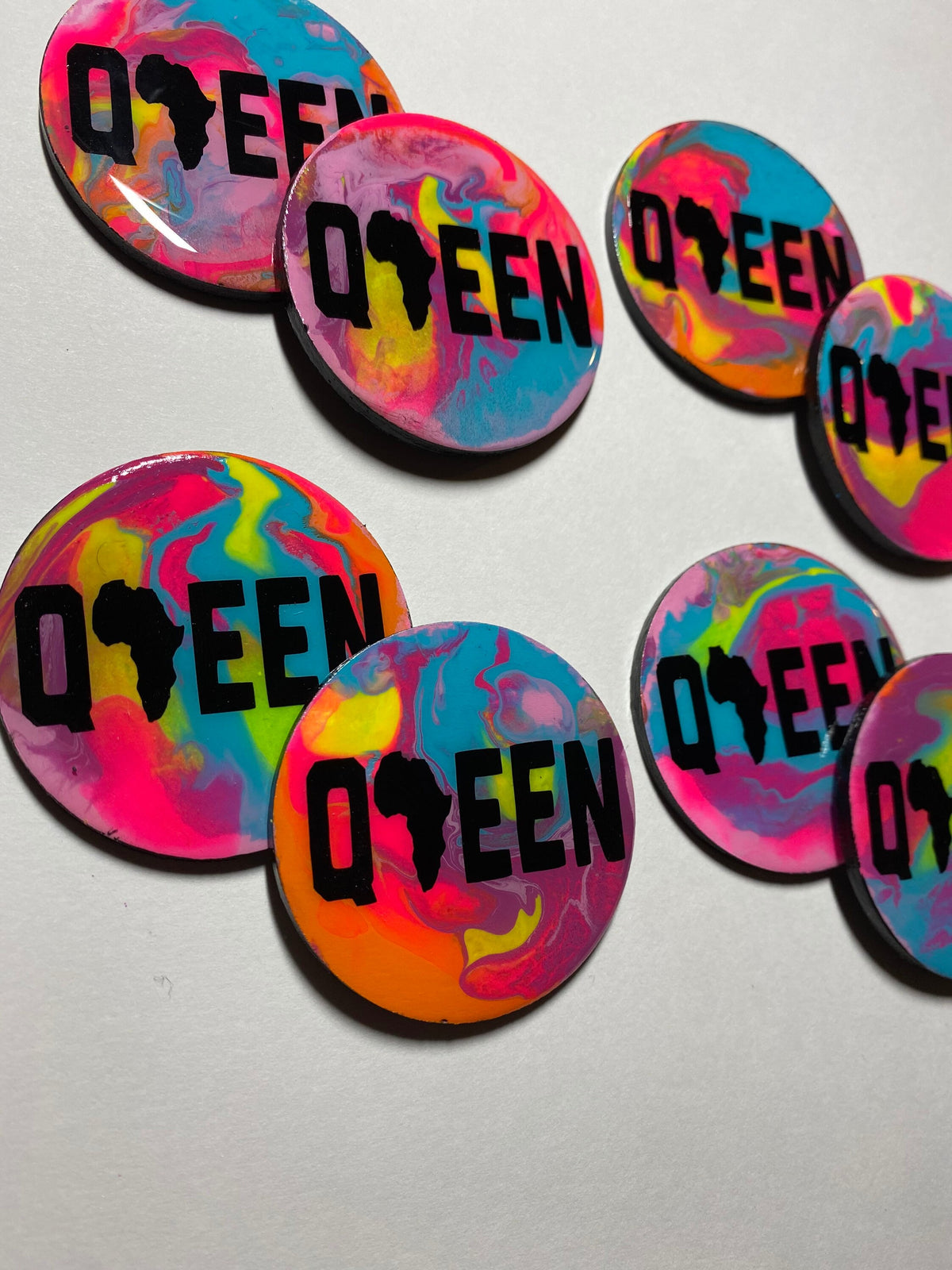 Queen Africa Tie Dye Wood Earrings