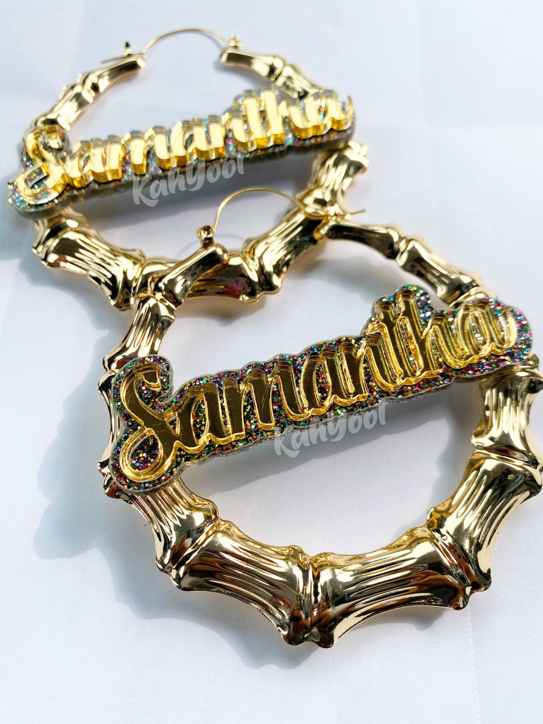 Personalized Multicolor Bamboo Large Earrings for Women - Custom Acrylic Hip Hop Big Circle Bijoux Bridesmaid Gift BFF Gift
