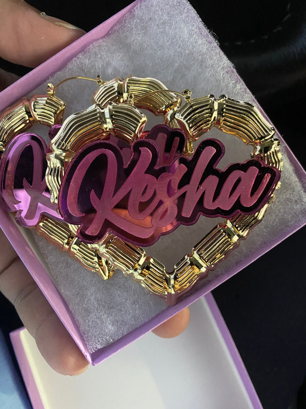 Custom Jewelry Personalized Name Acrylic Multicolor Bamboo Large Earrings For Women Hip Hop Big Circle Round Bijoux Bridesmaid Gift BFF Gif
