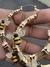 Load image into Gallery viewer, Bamboo Bumble Bee Statement Earrings - Perfect for Any Occasion
