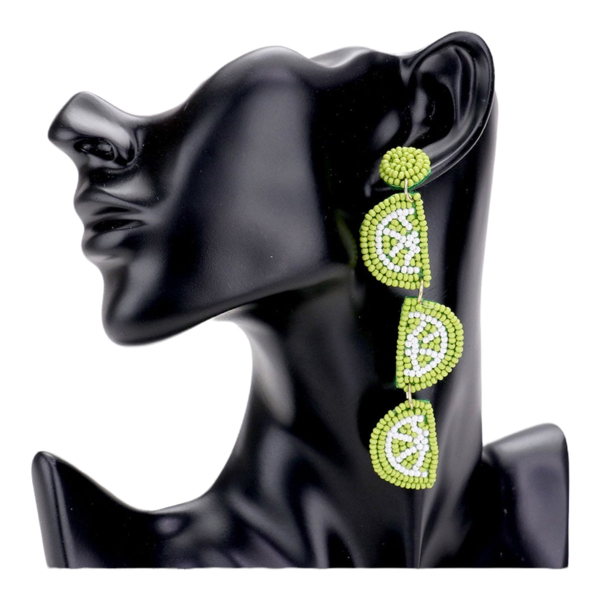 LIME EARRINGS, BEADWORK Earring, Wear These Beautiful Lime Beadwork Earrings To A Summer Party