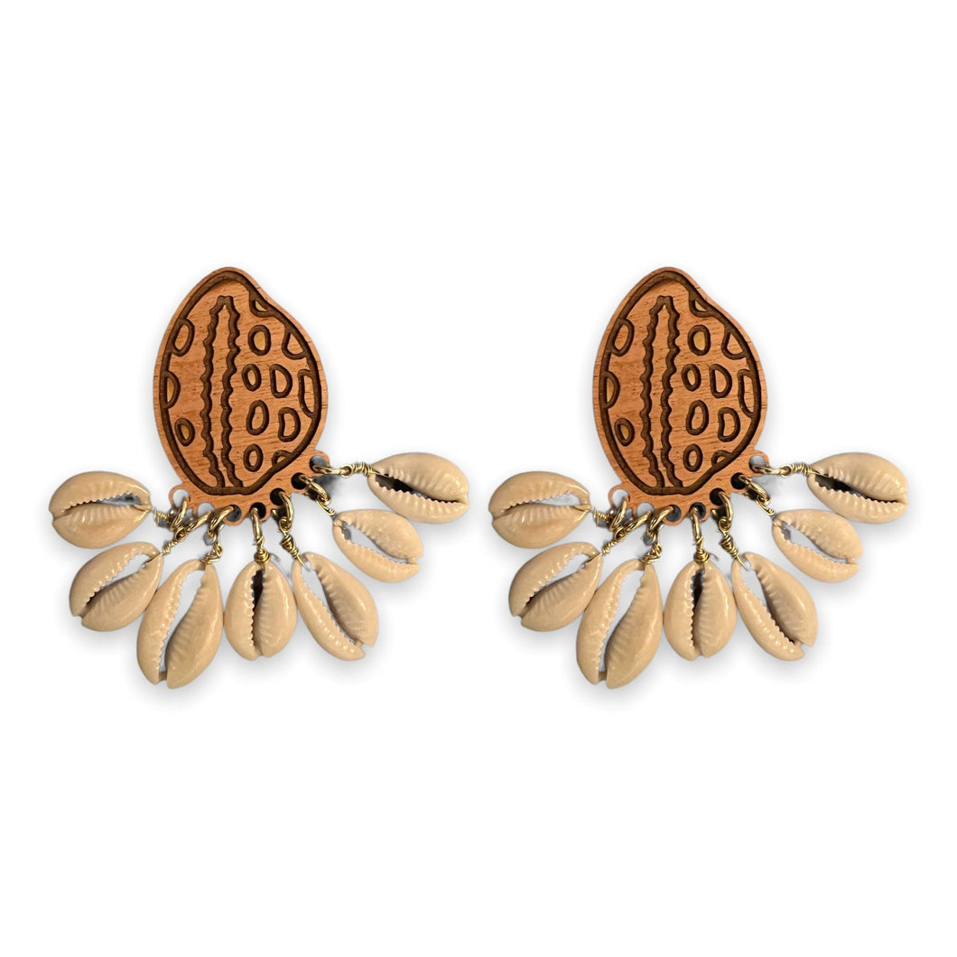 COWRIE EARRINGS, SEA Shell Earrings, Beautiful Cowrie Earring Best Wear To Occasion