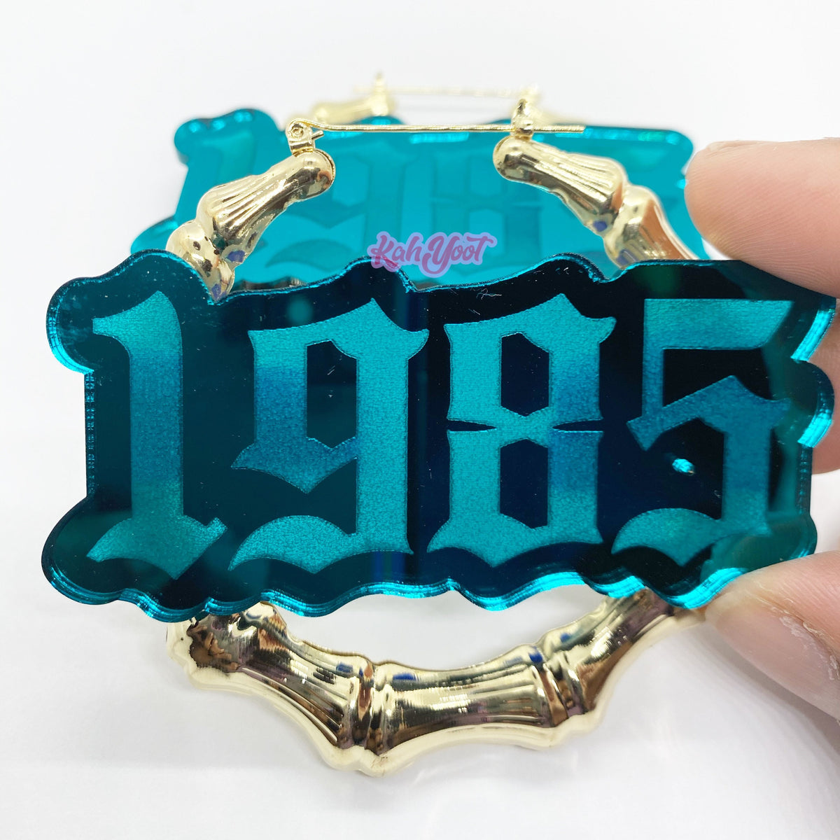 FLUORESCENT EARRING, RESIN Earrings Studs, Unique Large Hip Hop Nameplate Earrings Best Gift For Bridesmaid