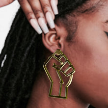 Load image into Gallery viewer, BLM Earrings, raised Fist, A Bold Display Of Solidarity: Raised Fist Earrings As A Symbol Of BLM Support

