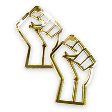 Load image into Gallery viewer, BLM Earrings, raised Fist, A Bold Display Of Solidarity: Raised Fist Earrings As A Symbol Of BLM Support
