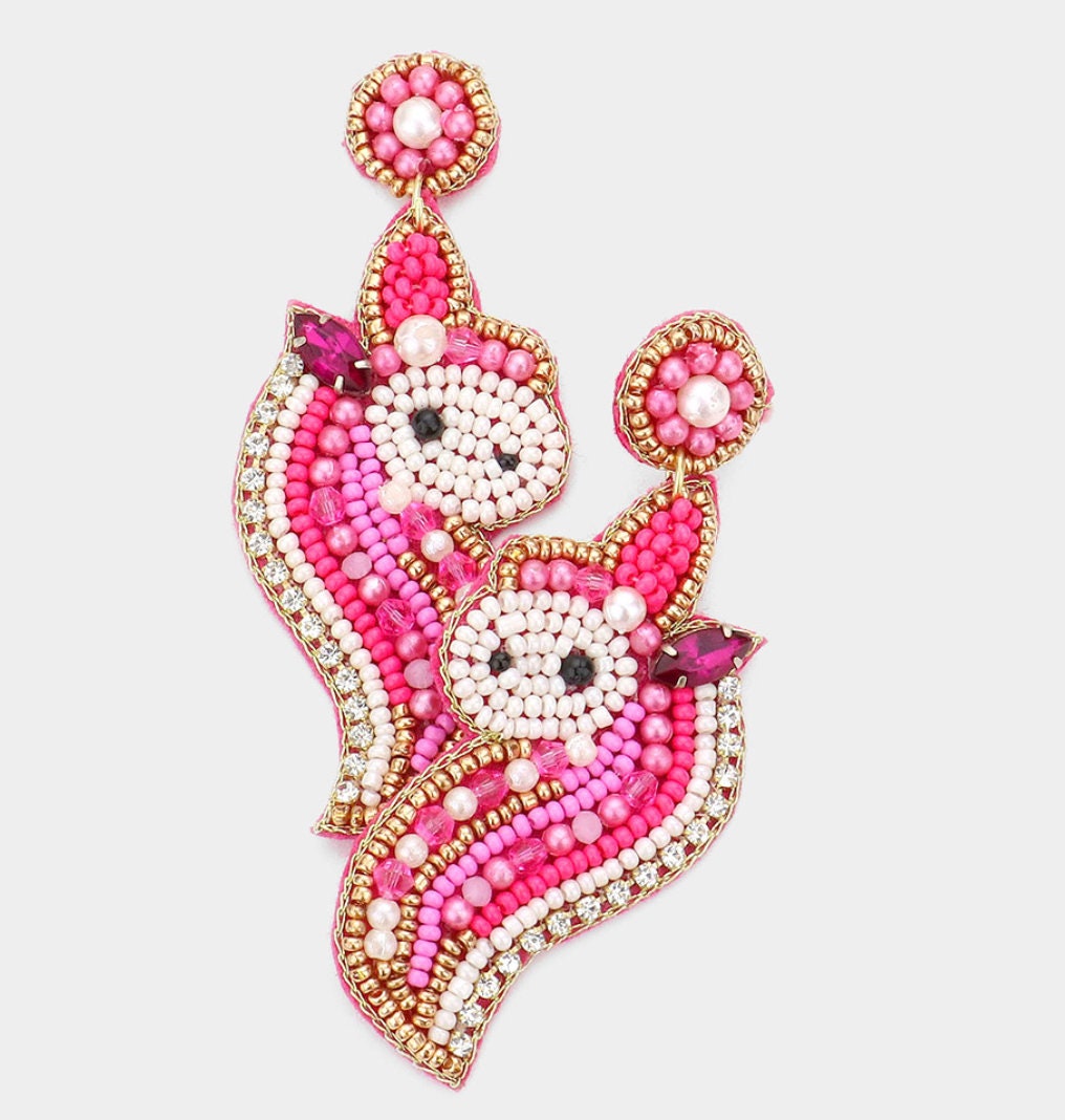 Beaded Unicorn Earrings