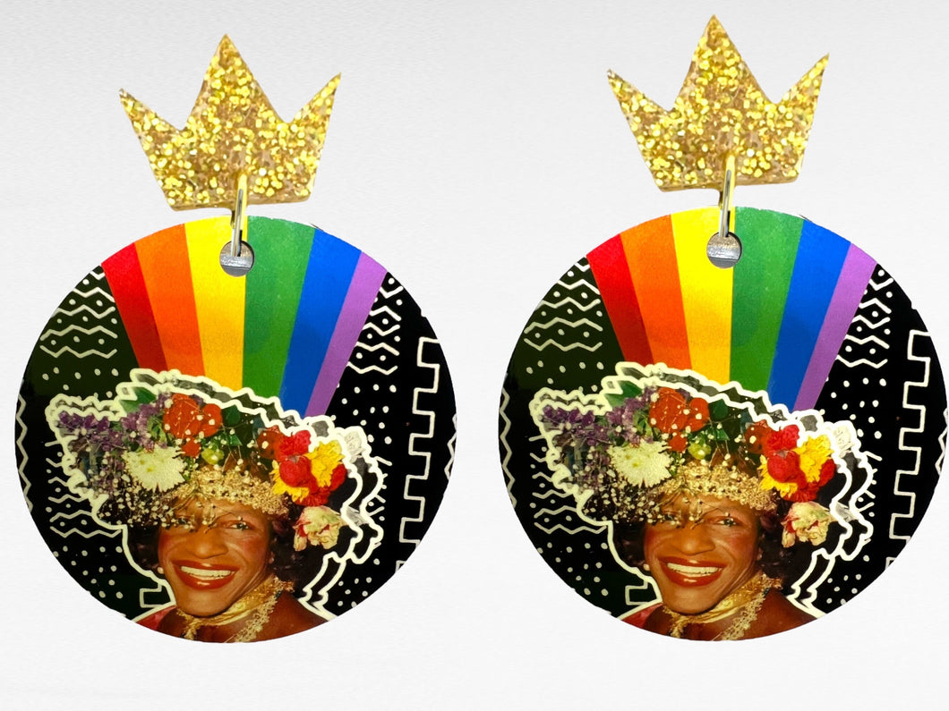 Ankara Collage Print Earrings - Colorful Jewelry for Women Oversized Dangle Earrings Bold Statement Piece