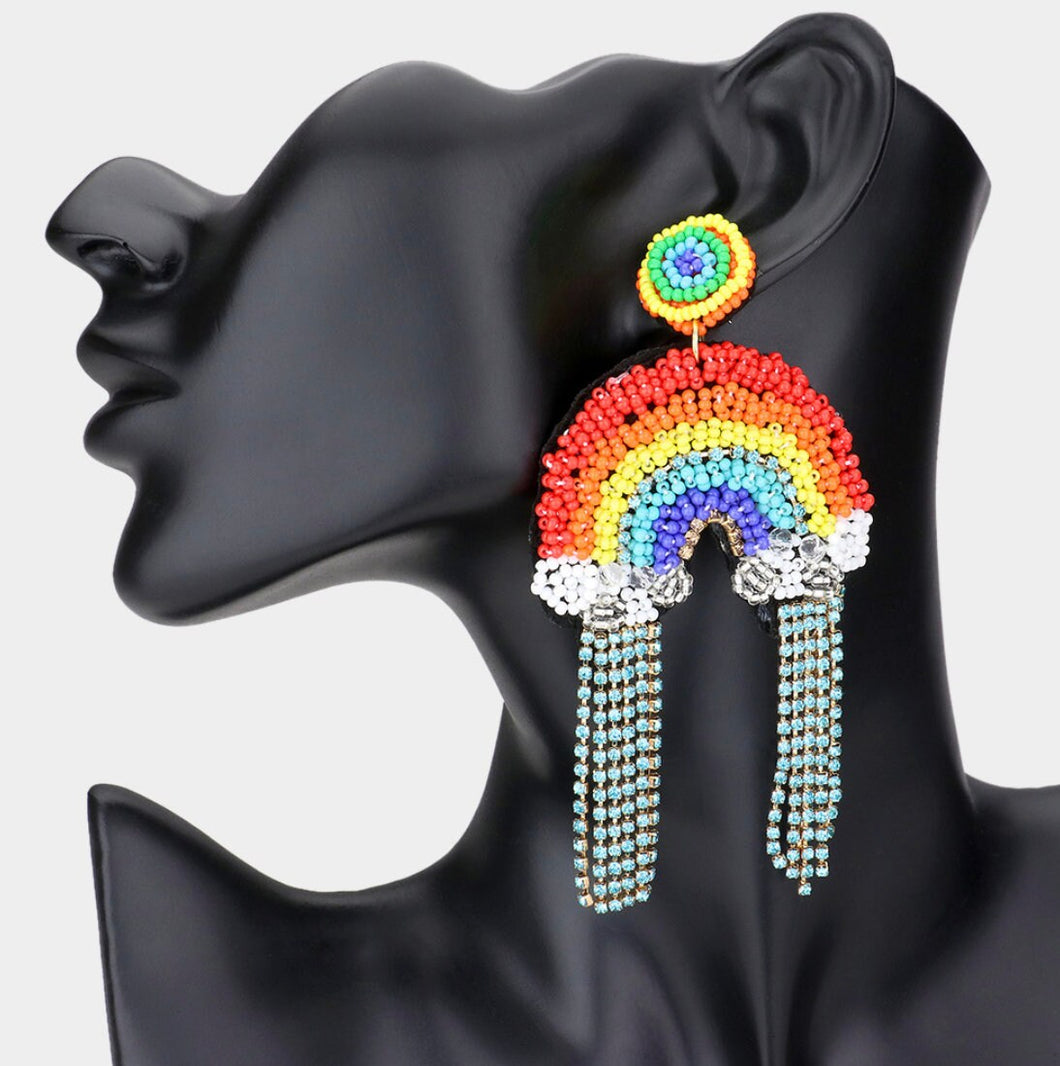 Beaded Rainbow Earrings