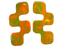 Load image into Gallery viewer, Multicolored Statement Clay Earrings  Vibrant and Fun Jewelry  Colorful and Funky Ear Candy
