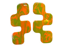Load image into Gallery viewer, Multicolored Statement Clay Earrings  Vibrant and Fun Jewelry  Colorful and Funky Ear Candy
