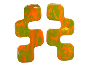 Multicolored Statement Clay Earrings  Vibrant and Fun Jewelry  Colorful and Funky Ear Candy