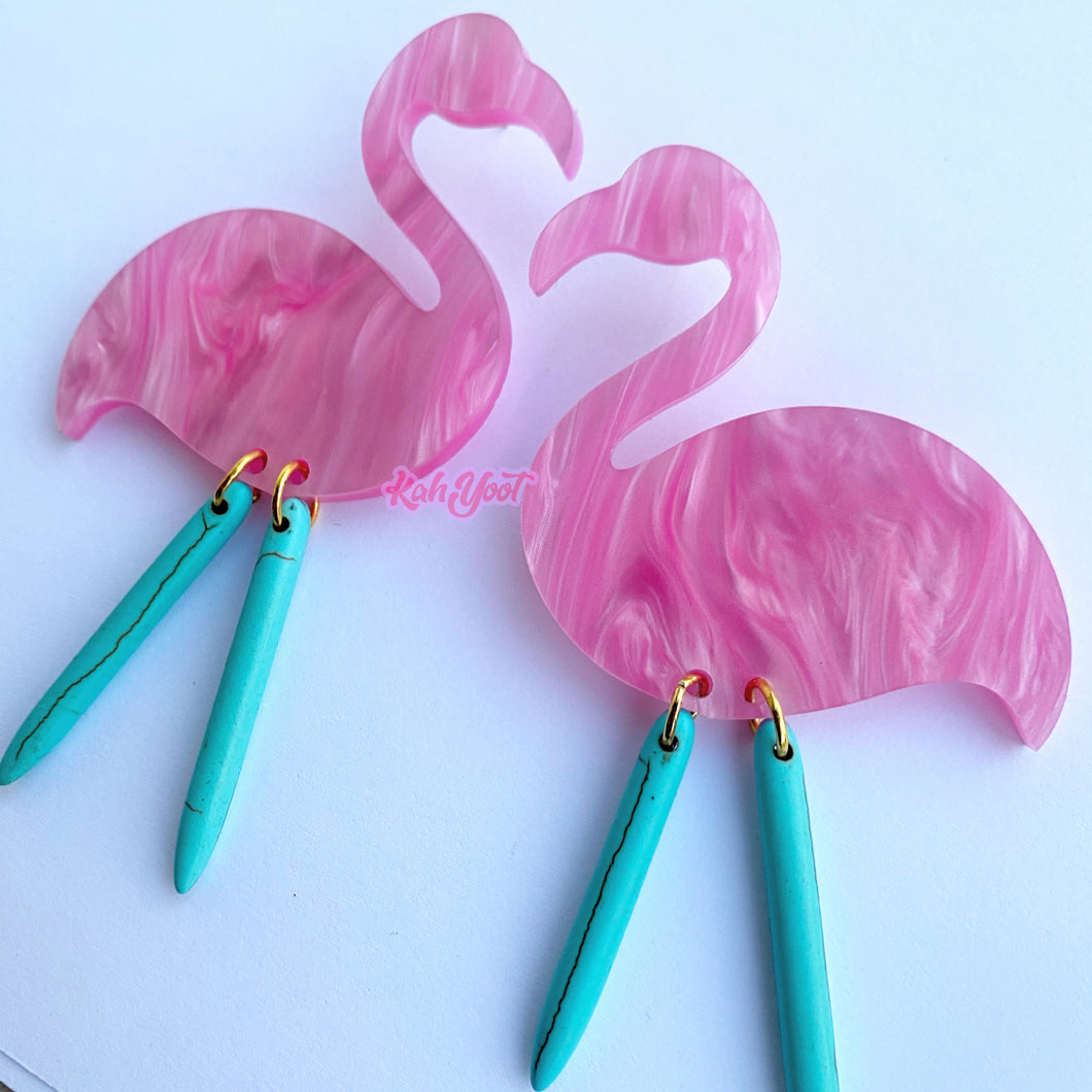 Flamingeaux, Flamingo Statement Earrings