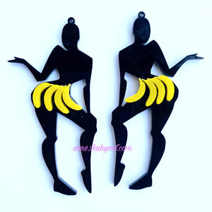 Blaque Venus, Josephine Baker inspired Acrylic Statement Earrings