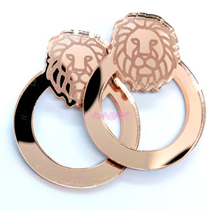 Shetara Acrylic Statement Earrings - Lion Design for Bold Fashion